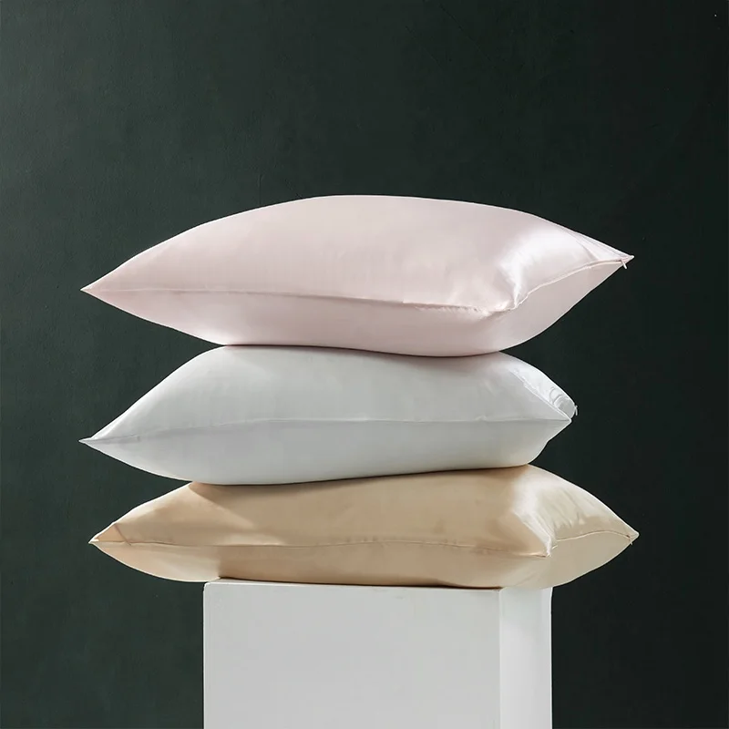 100% Pure Mulberry Silk Bed Pillow Cases with Hidden Zipper for Hair and Skin