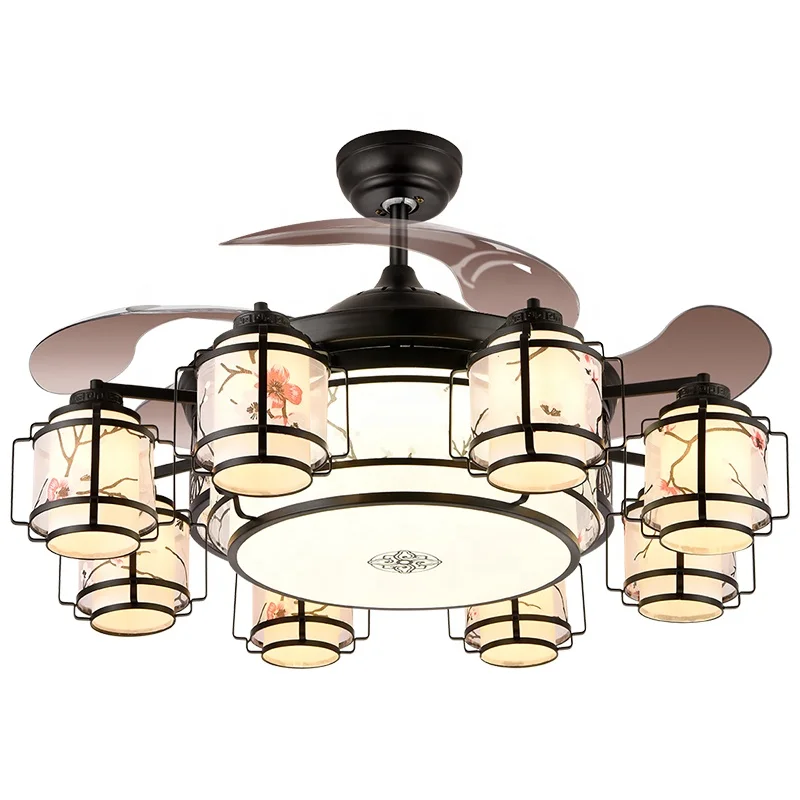 multi head chandelier ceiling fan Traditional ceiling fans Remote Control 42 inch invisible  ceiling fan