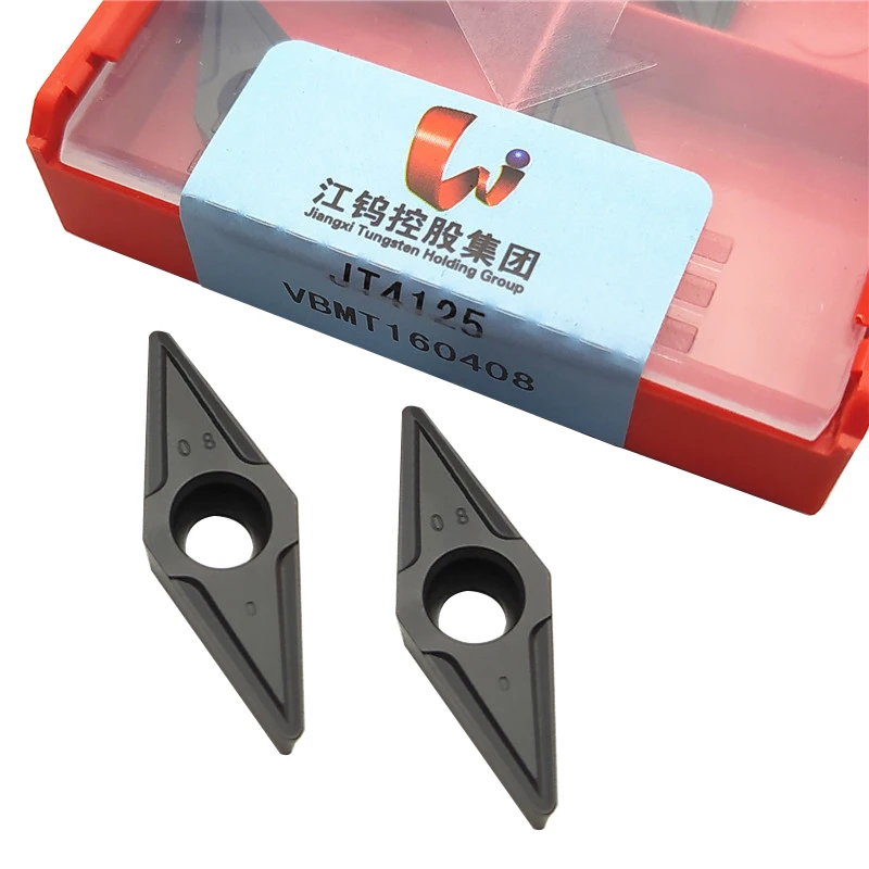 Tungsten Holding Jiangwu VBMT 160404 160408 JT4125 lathe blade for steel parts External turning tool bar Cutting edge