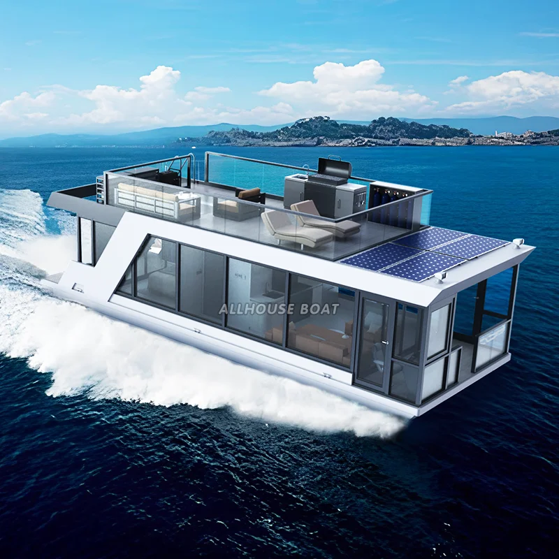 Pontoon Houseboat Luxury Modern Mobile Home Modular Home Small Floating Homes Tiny House Boat Floating Hotel Pontoon Houseboat