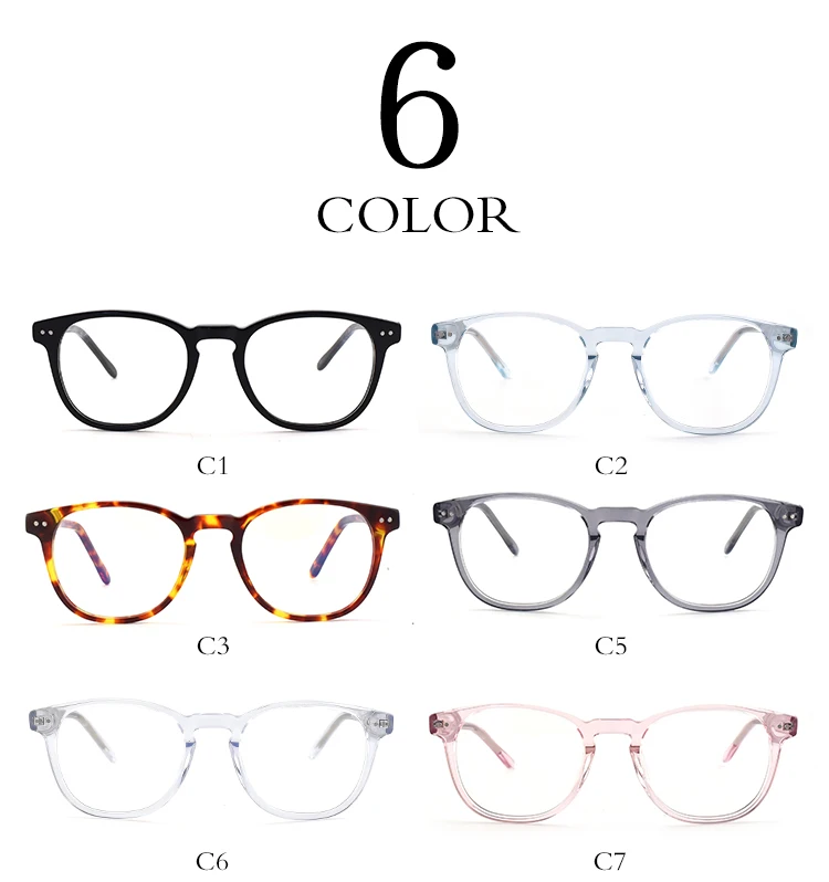 Fashion hot-sale high quality luxury designer brand acetate optical glasses frame retro rivet computer blue light glasses