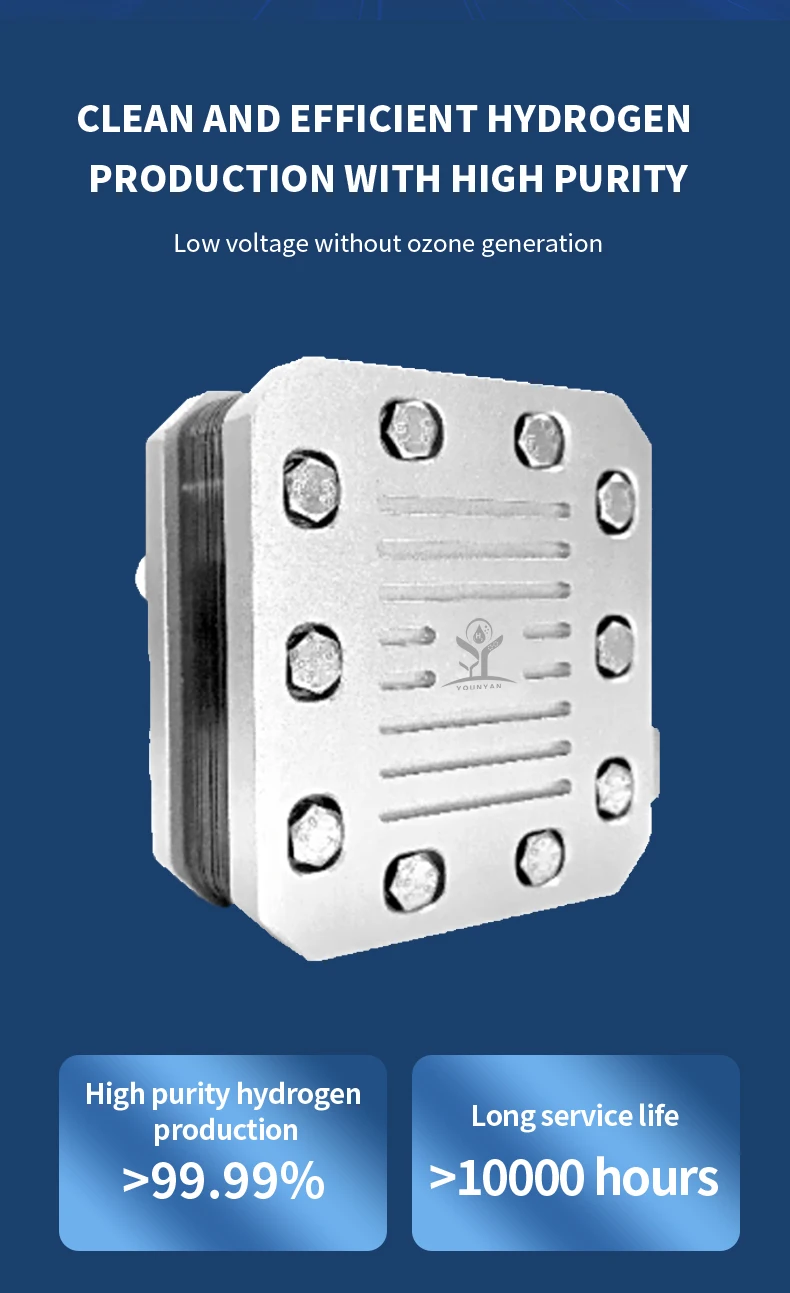 YounYan PEM Hydrogen electrolyzer Hydrogen Electrode Chamber 52~262 ml/min Electrolysis Cell Hydrogen Generator