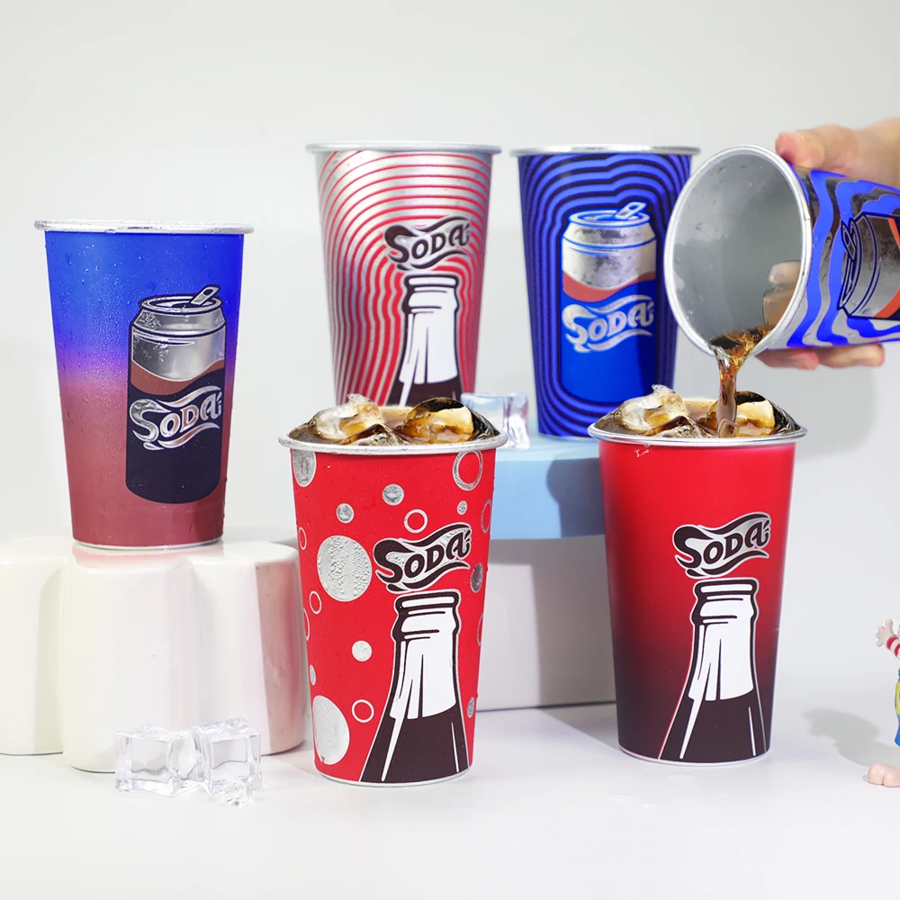 Color changing logo mug reusable manufacturer party beer cold drink metal chill aluminum cup