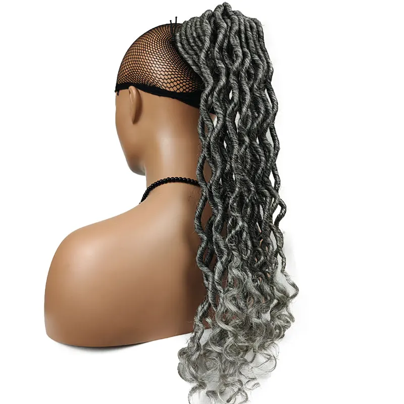 Braided Crochet Dreadlocks Curly Weave Fake Long Ponytail Hair Extensions Pieces