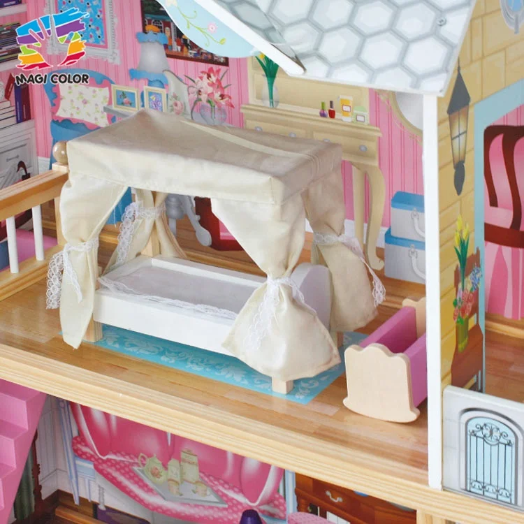 
Ready To Ship girl princess wooden 18 inch doll house with 3 floors W06A247 