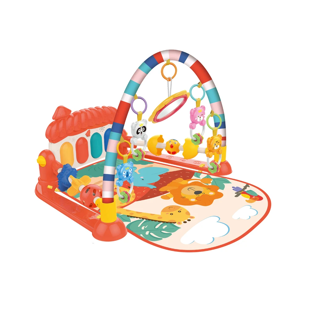 Sensory Learning Baby Play Gym Kick Mat and Piano Fitness Rack Soft Musical Baby Activity Gym Mat with Piano Fitness Rack