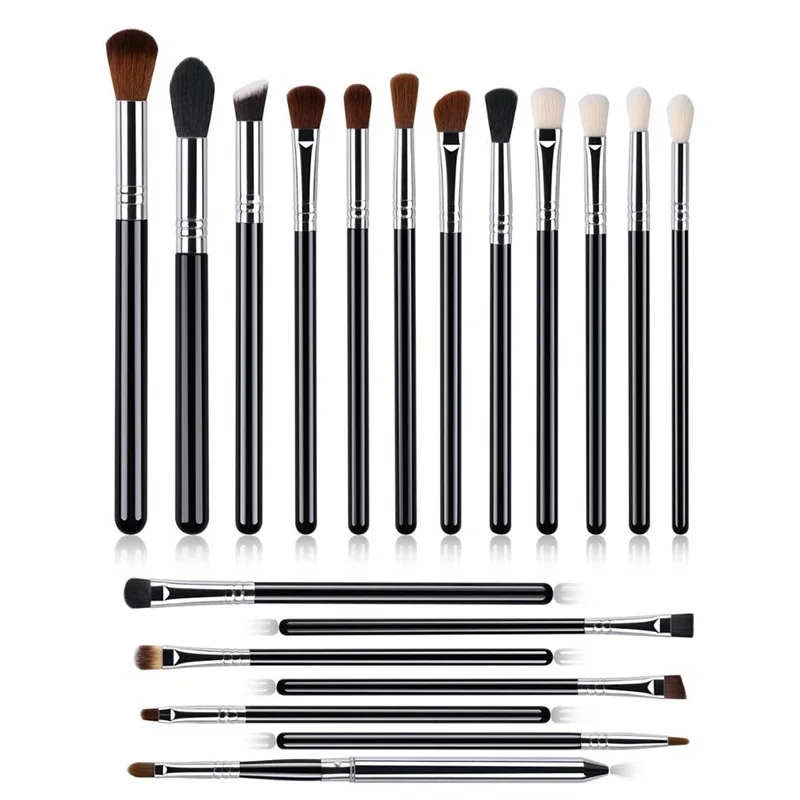 20pcs makeup brush set for eye shadow eye liner brush wooden handle custom eye makeup brushes vegan for makeup