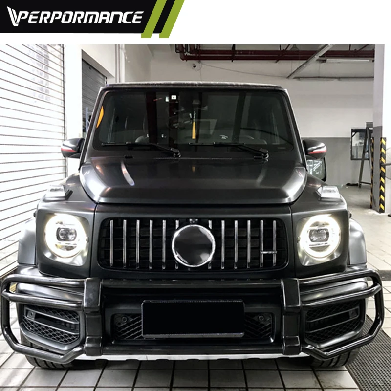 2021 Year Glossy Black G Class W464 G63 Front Bumper Guard 1:1 Car Bumpers Bull Bar Bracket Protective Car Accessory for G63
