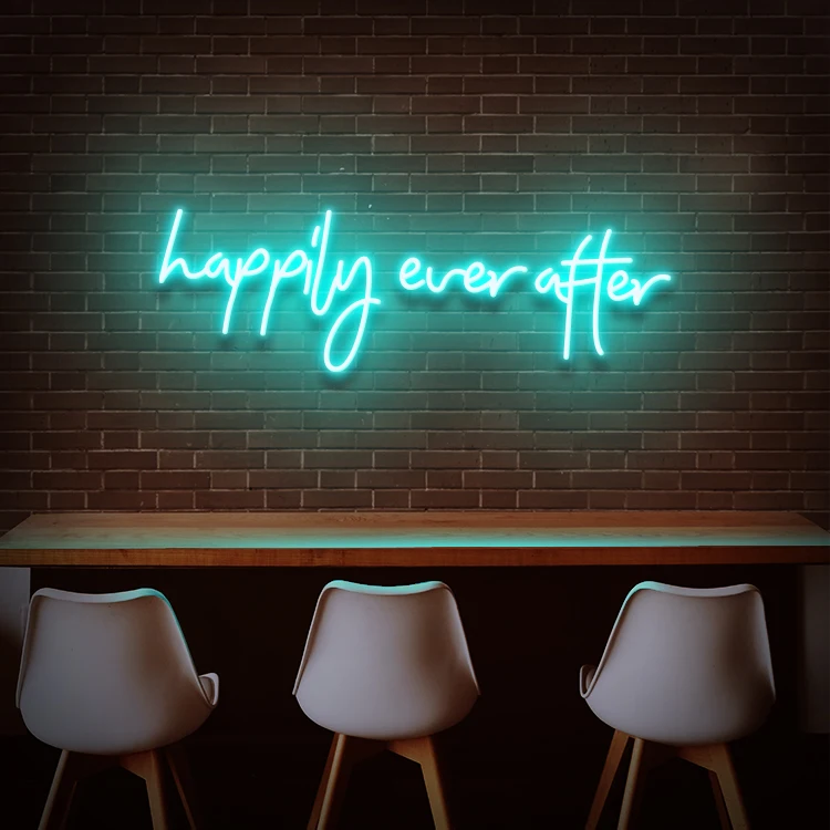 Koncept Drop Shipping 30inch Happily ever after  neon wings Neon Light Advertising Custom LED Neon Sign