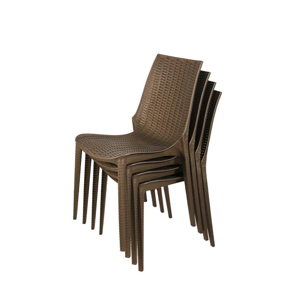 Cheapest outdoor plastic rattan cane stacking garden dining chair