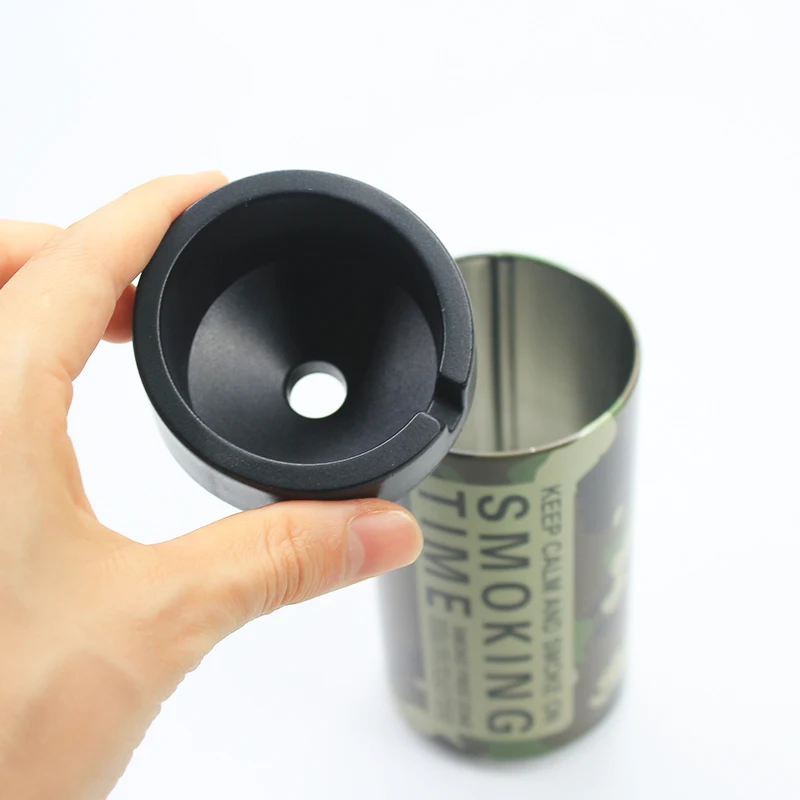 UKETA custom logo slope shaped heat resistant tin ashtray cup holder windproof ashtray for car