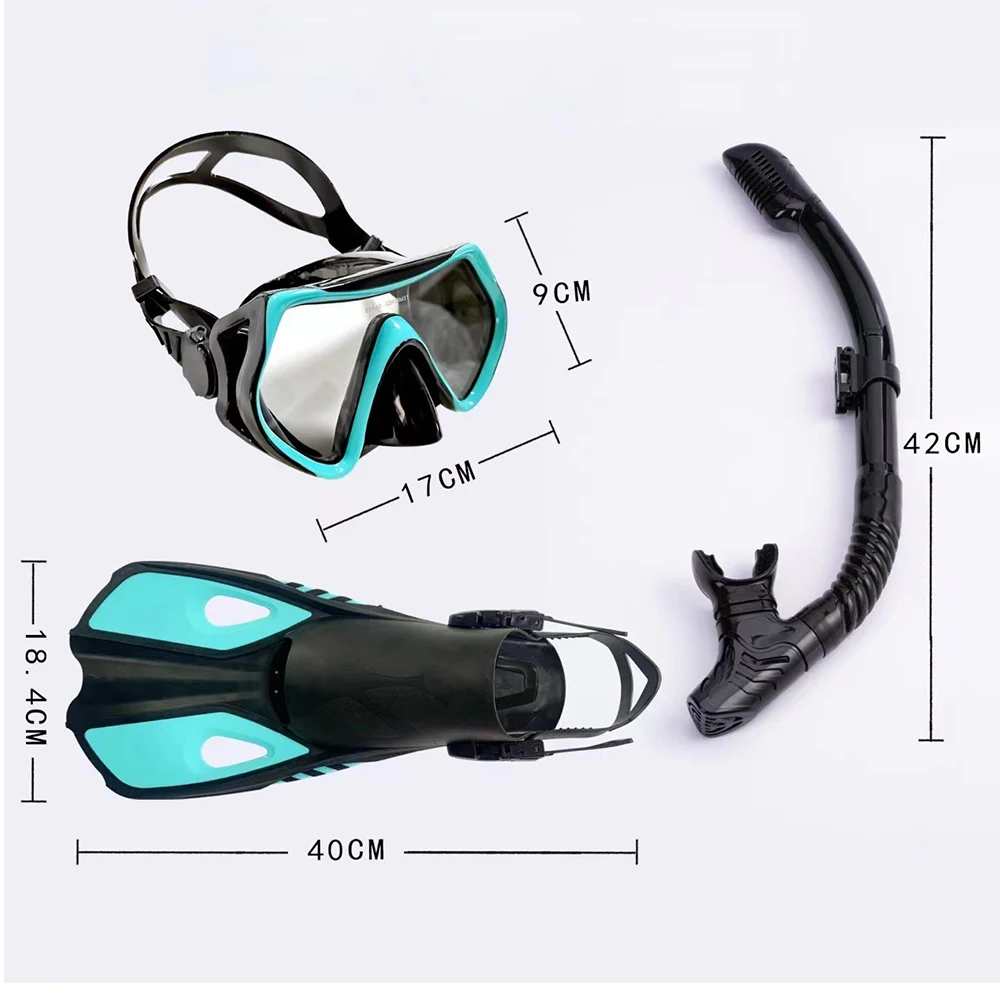 Kids Custom Silicone Swimming Diving Set Water Sports Diving Scuba Equipment Swim Fins Mask Snorkel Flippers Men Women