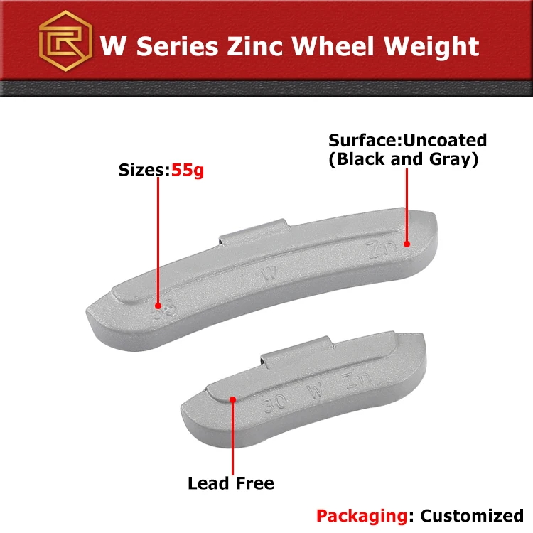 
Reecheng Factory Wholesale W Series 45g Zinc Tire Wheel Weight Clip on 