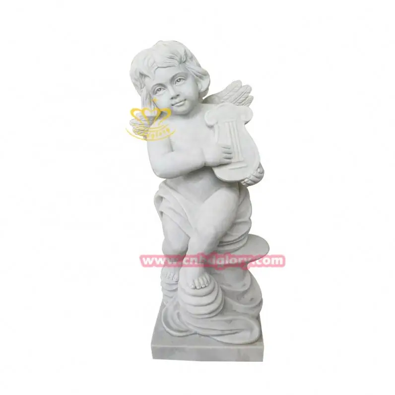 Hotel Villa Garden Street Landscape decoration Design stone art sculpture Marble little Angel boy Statue