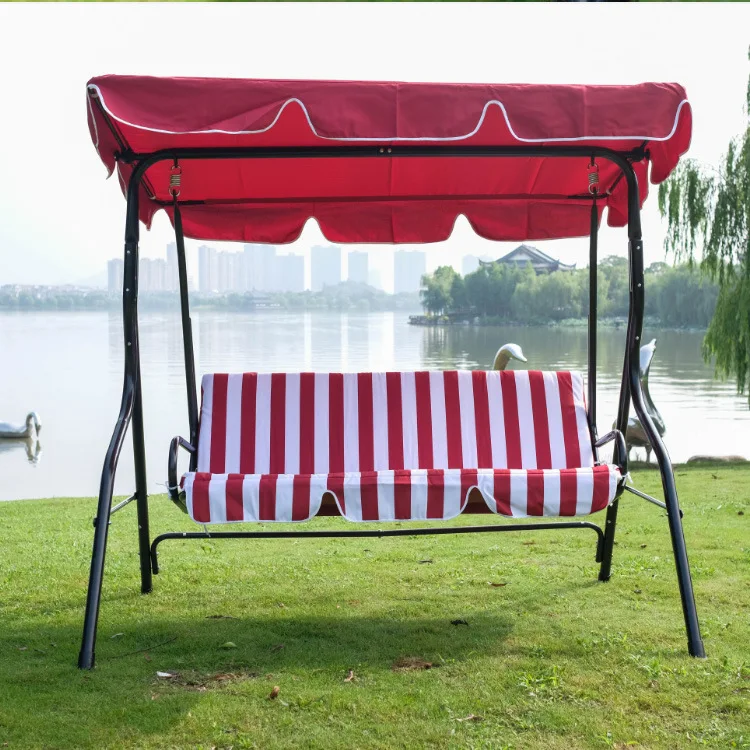 Customized Pattern Outdoor 3 Seats Hanging Swing Chair Rocking Chair For Garden Patio Balcony