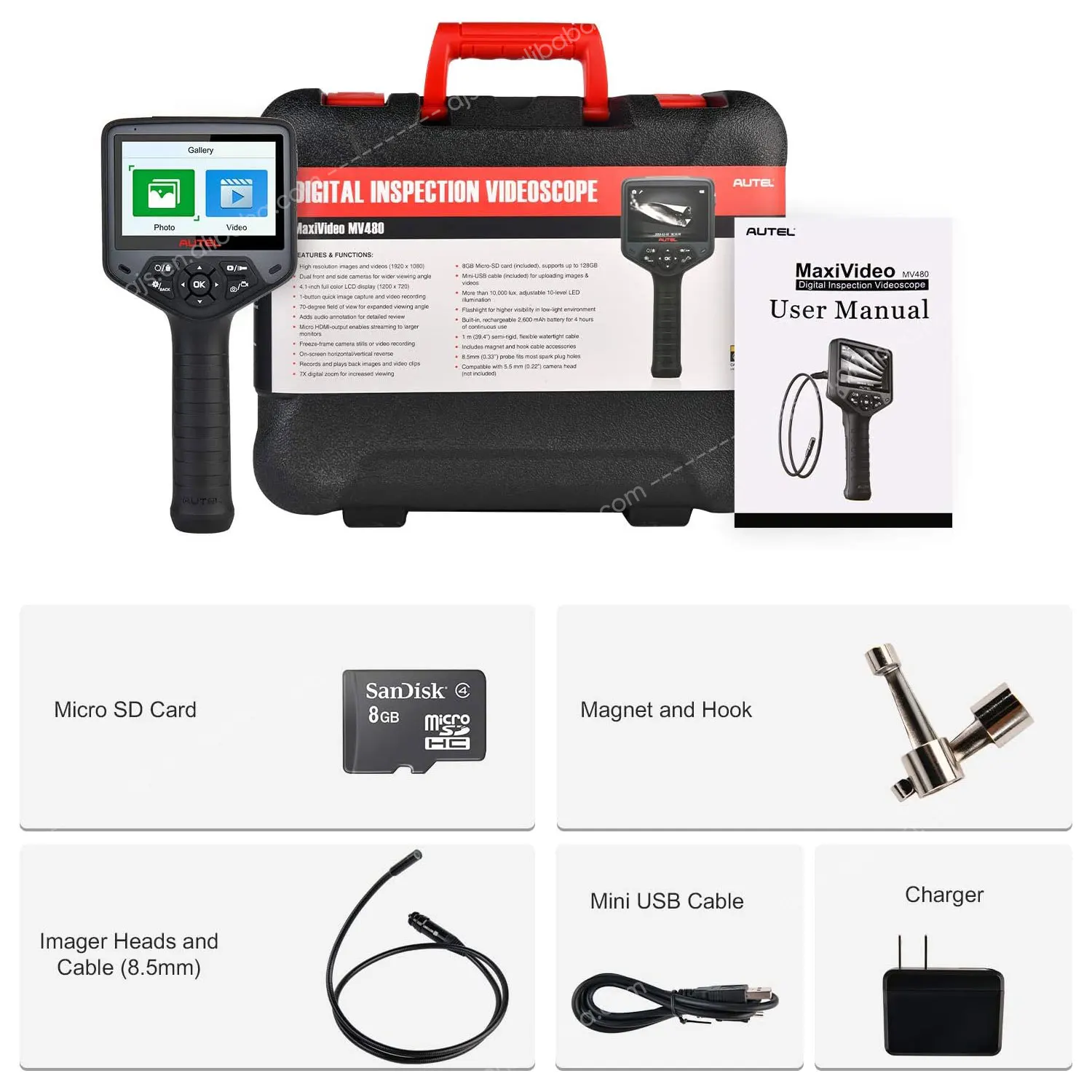 Autel Maxivideo MV480 Dual-camera Digital Videoscope Inspection Camera Endoscope 8.5mm Image Head
