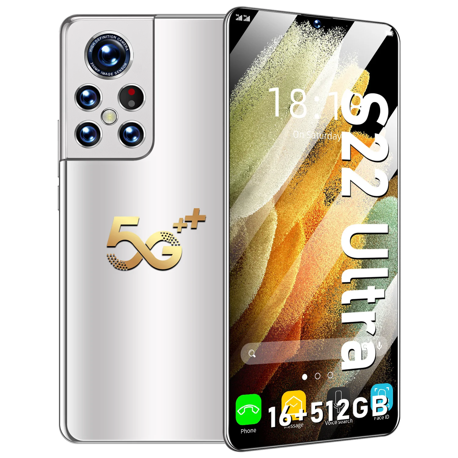 2021 Новое поступление S22 ультра смартфон 16 + 512GB Android 5G мобильные телефоны с двумя сим-картами долгого ожидания 6,9 дюймов полный экран телефонов