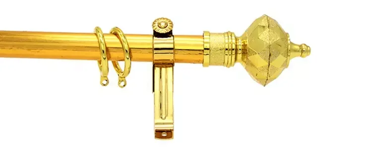Wholesale Golden 26Mm 35Mm Iron Gold Metal Curtain Pipe Poles Set Window Curtain Rod