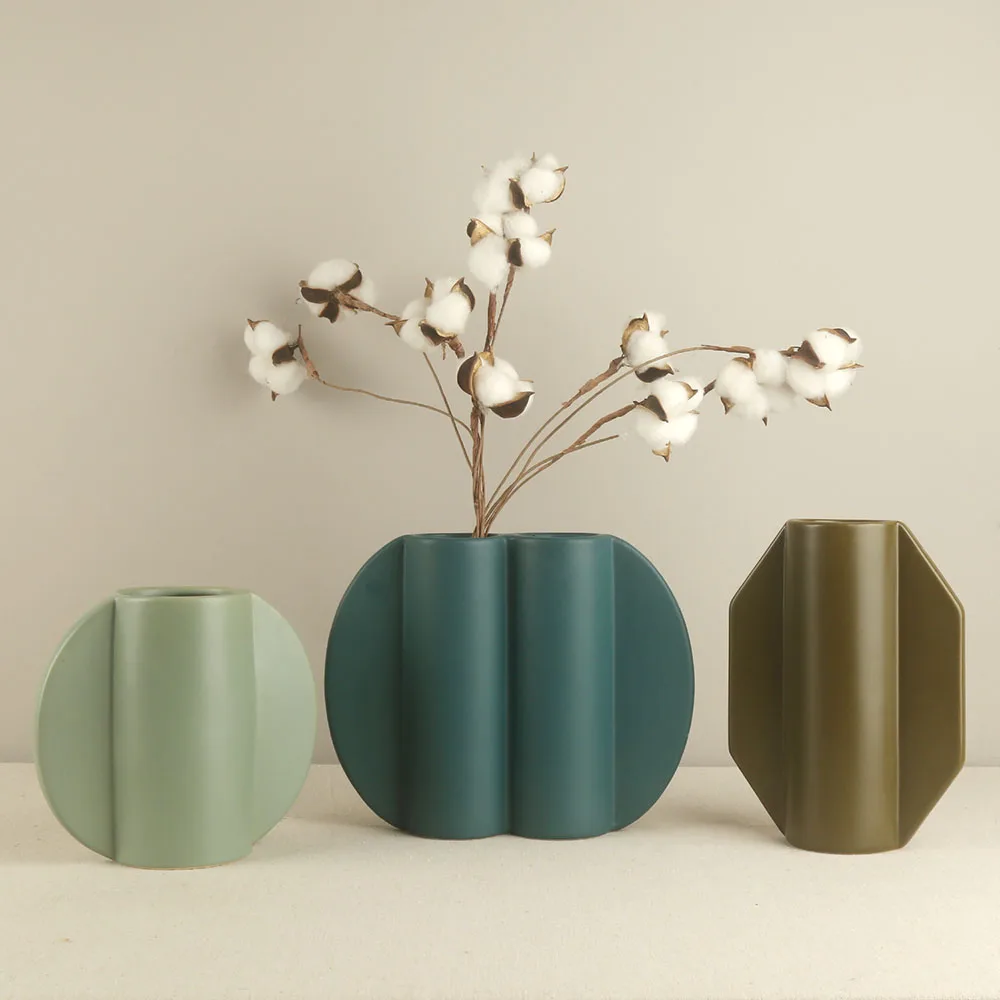 Geometry Shape Custom Design Ceramic Home Hotel Restaurant Decor Flower Vase