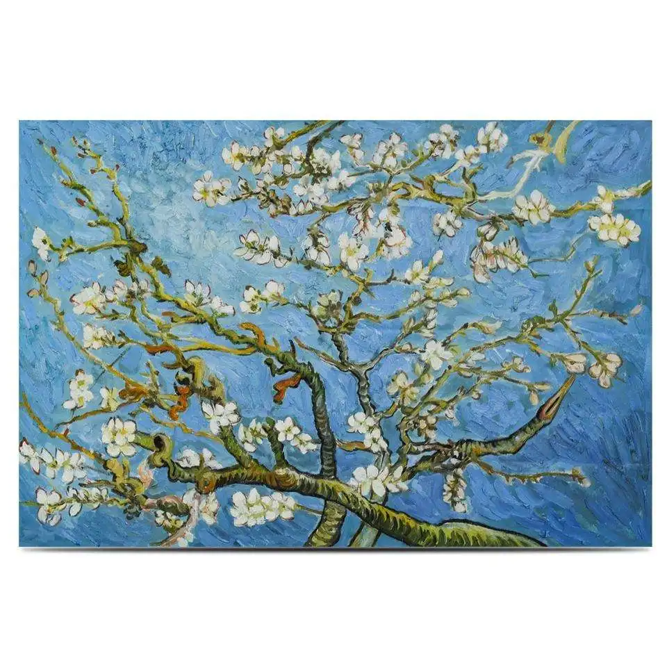 Impressionist Famous Blossoming Almond Tree Flower Van Gogh Hand Painted Reproduction Oil Painting