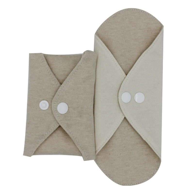 Naturally Organic Cotton Ladies Cloth Pads Reusable Eco-friendly Sanitary Pads Soft Day Use Woman Menstrual Period Cloth Pads