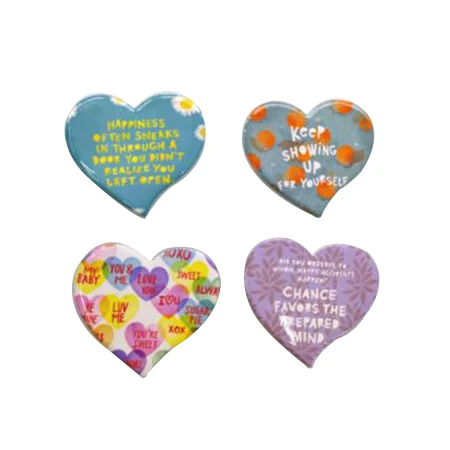 
Heart Shape Design Full Color Printed Custom Ceramic Souvenir Fridge Magnet 