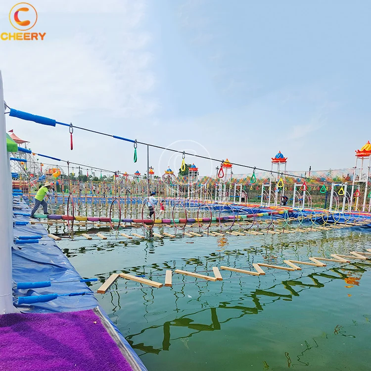 Commercial water pool park combo games team building activities playground water challenge run obstacle course