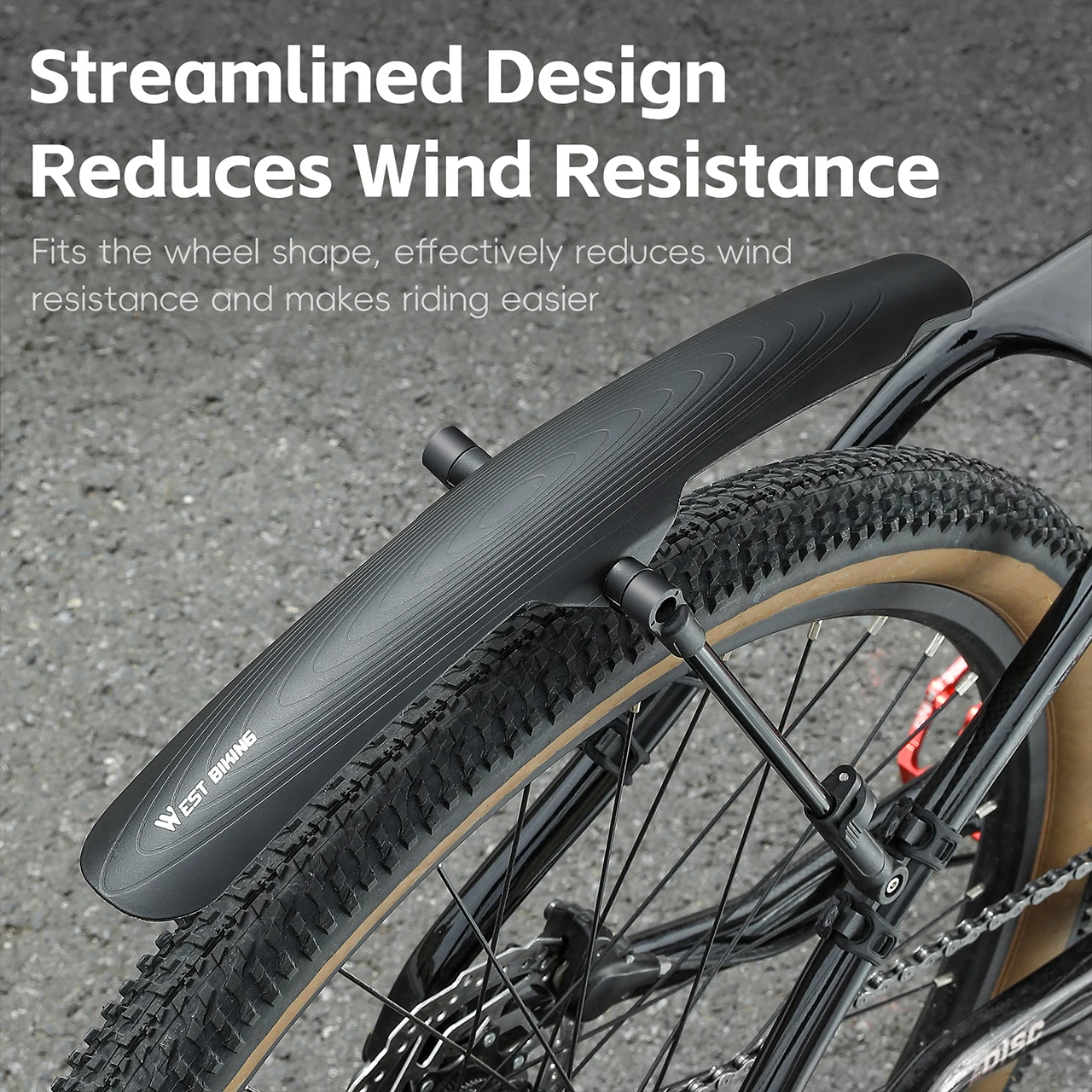 WEST BIKING Mountain Bike Front Rear Fender Quick Release Bicycle Fender Durable Lightweight Bicycle Mudguards