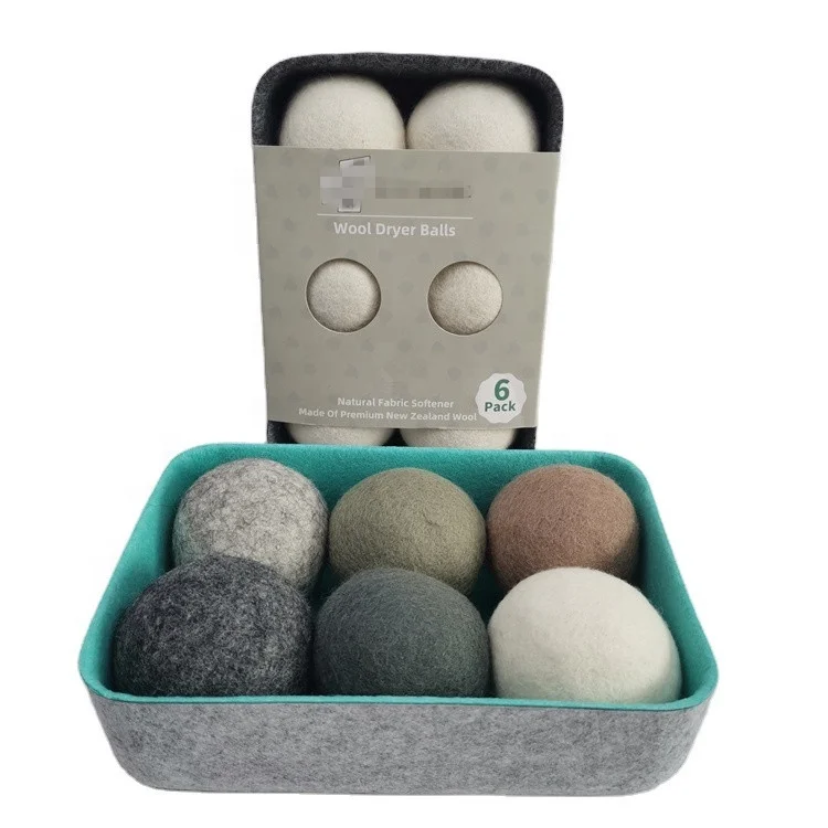 Оптовая продажа шерстяных сушильных шариков YUJIN 6 упаковок в фетровую коробку