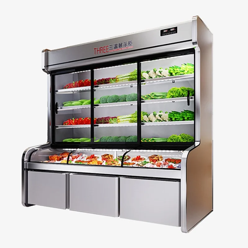 8- Competitive Price display refrigerator chiller refrigerator display cooler ice cream Barbecue ingredient display freezer