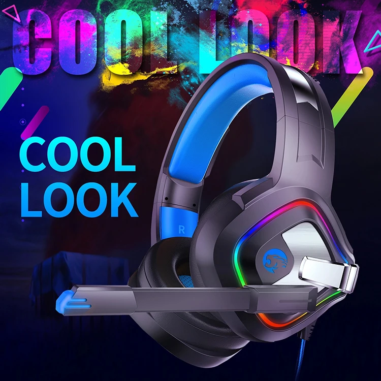 Factory Wholesale Full Oval Ear Cover Gaming Wired Headset Channel Bass Computer Headset