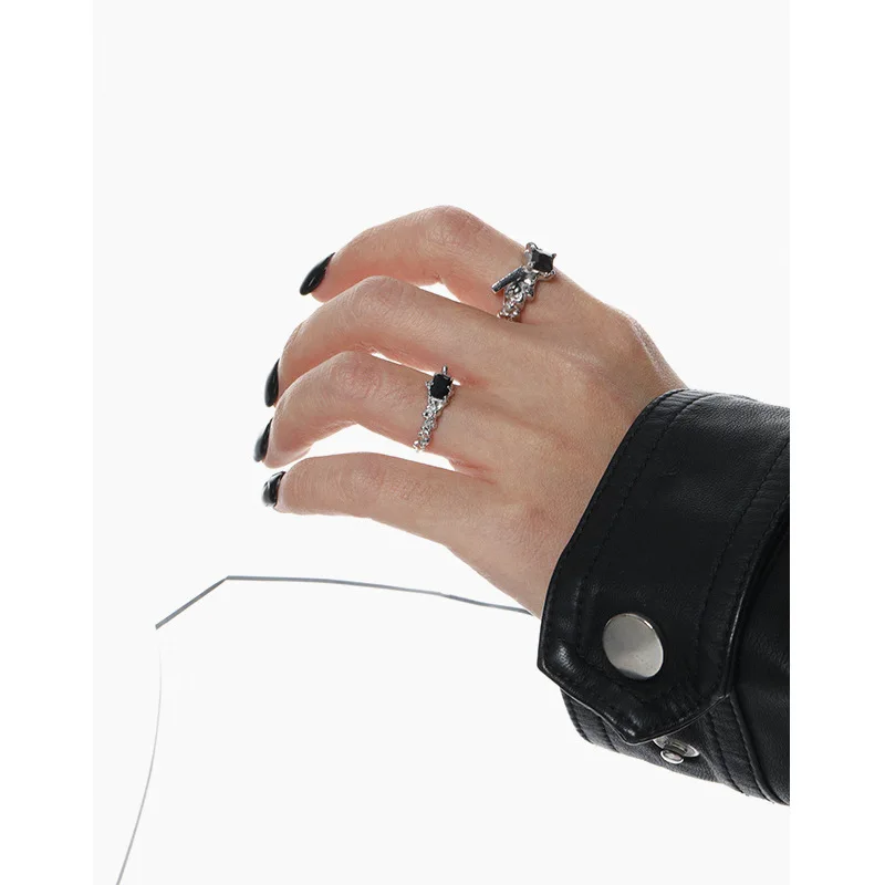 New Design S925 Sterling Silver Cubic Zircon Texture Open Rings 925 For Women JT652