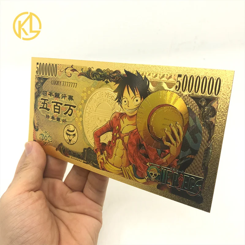 27 type Japanese Classic Anime One Piece Yen Gold Banknote Cartoon Money Collectible Gifts for Souvenir Home Decor Gift for Kids