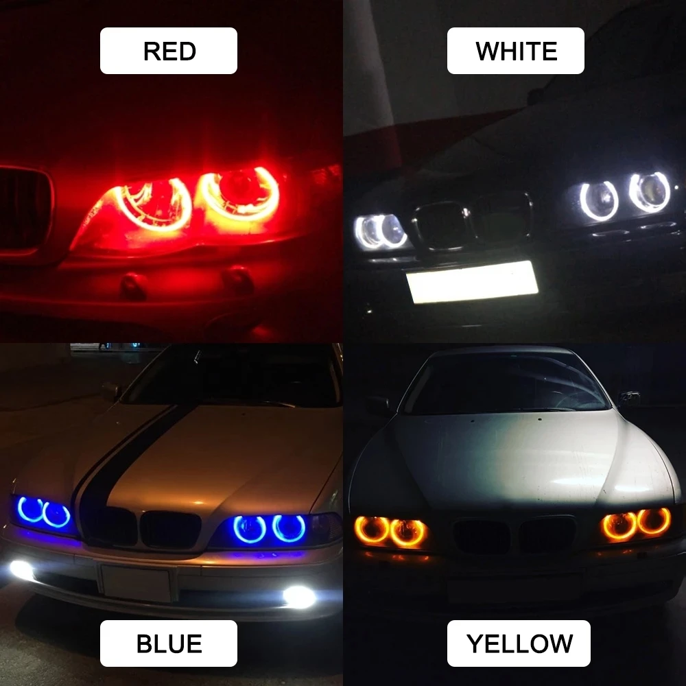 N 2Pcs LED Angel Eyes Marker Lights Bulbs Lamps For BMW E39 E53 E60 E61 E63 E64 E65 E66 E87 525i 530i xi 545i M5 Error Free 10W