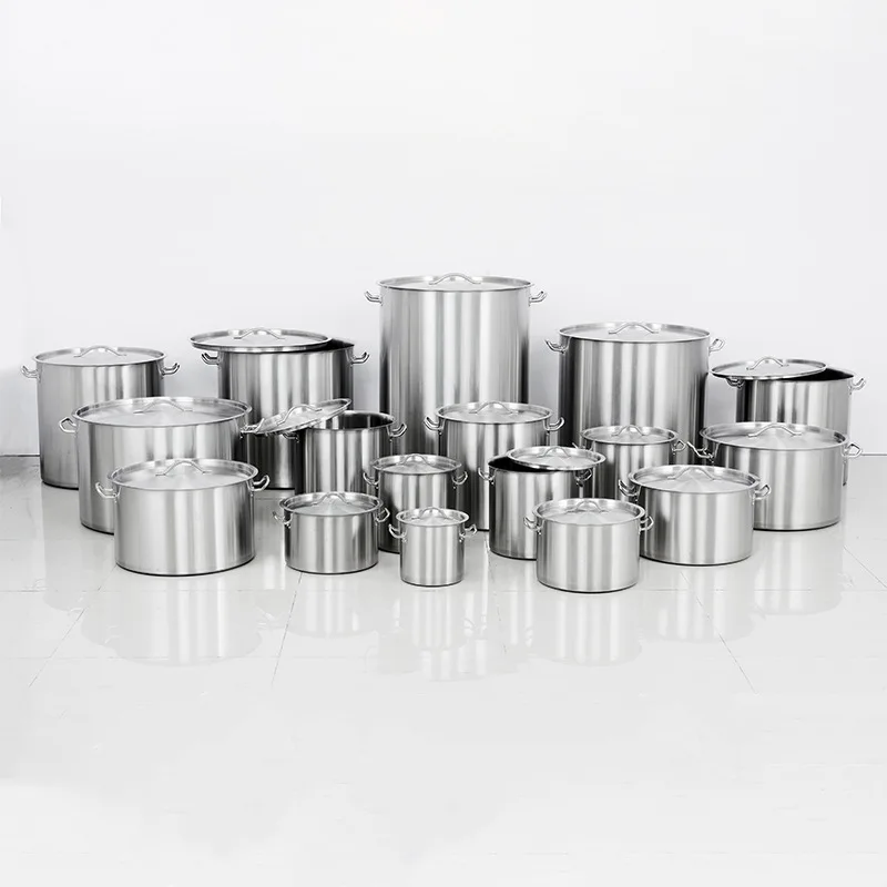 
30 liter thickened stainless steel deep soup and stock big size cooking pot for hotel canteen 