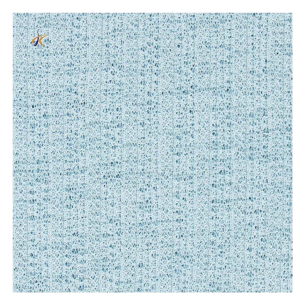 New warp knitted polyester stretch fabric breathable fish-eye slubby hemp 100% polyester rib knitt fabric
