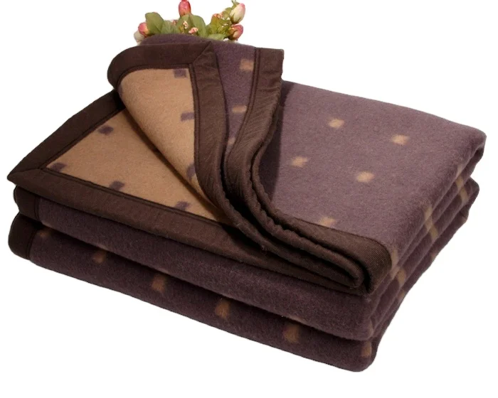 China Big Factory High quantity reasonable price Luxury 100% wool plaid blanket throw