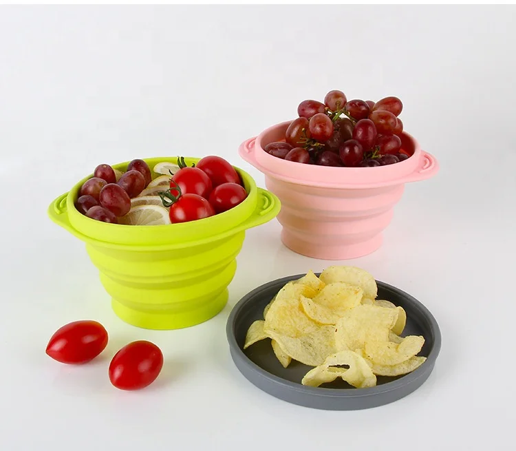 
800ml Microwave Popcorn Foldable Easy Use Folding Bowl for DIY Food Making Home Kitchen Collapsible Silicone Bowl 