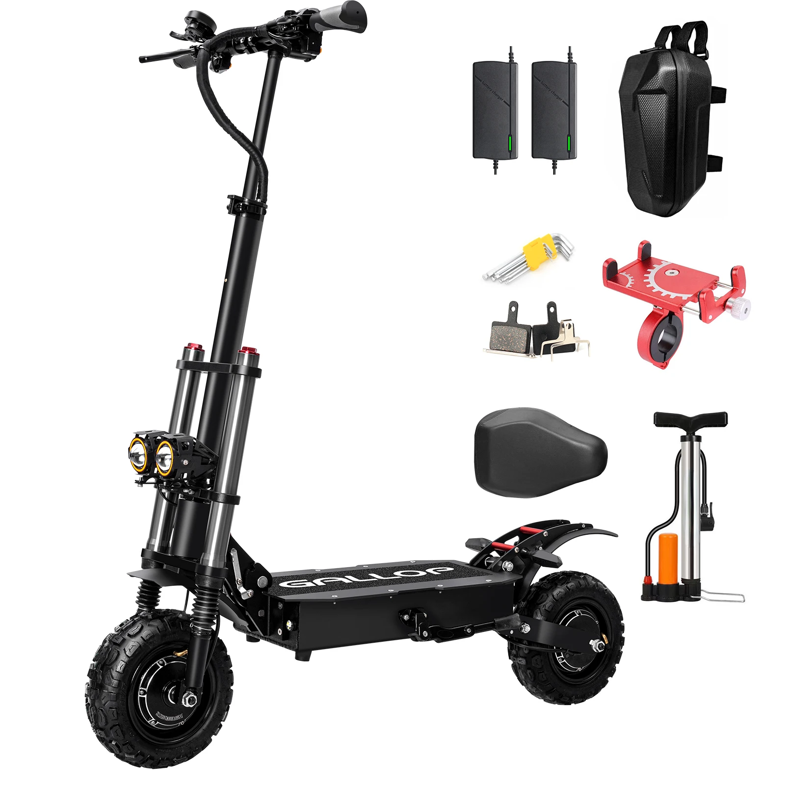 USA  warehouse fast delivery 11 inch 60v 5600w  60MPH Doual Motor off road electric scooter  High Speed Electric Scooter