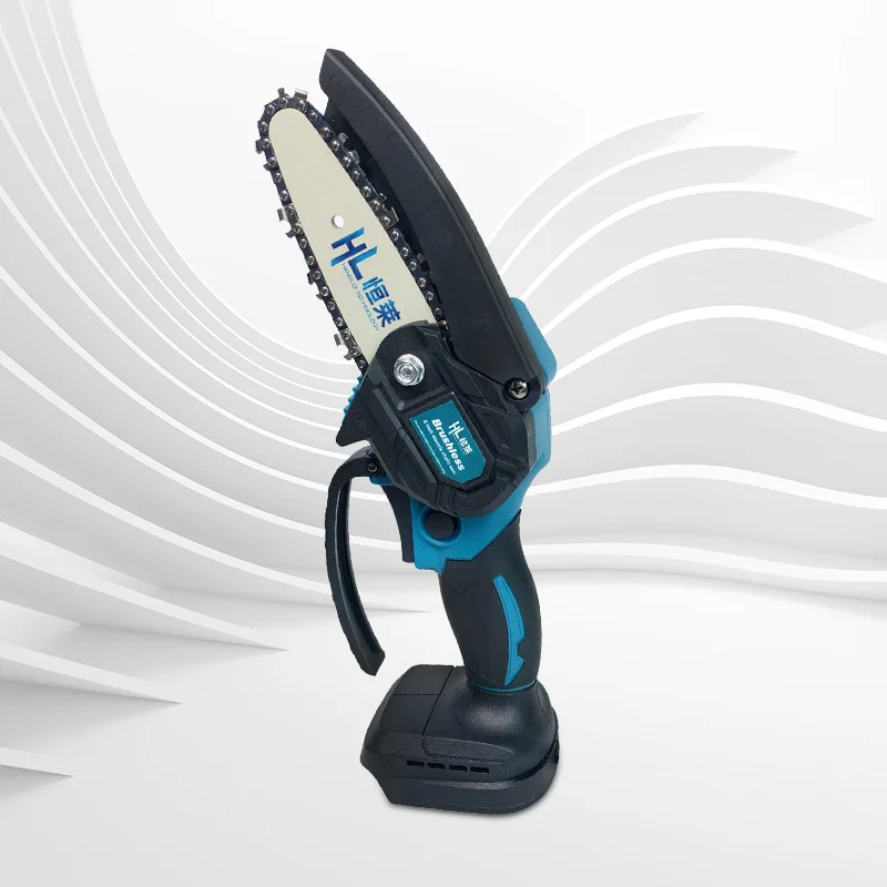 HENGLAI 1200W Chain Saw 4 inch lithium chainsaw household small rechargeable cordless Portable 20V saws