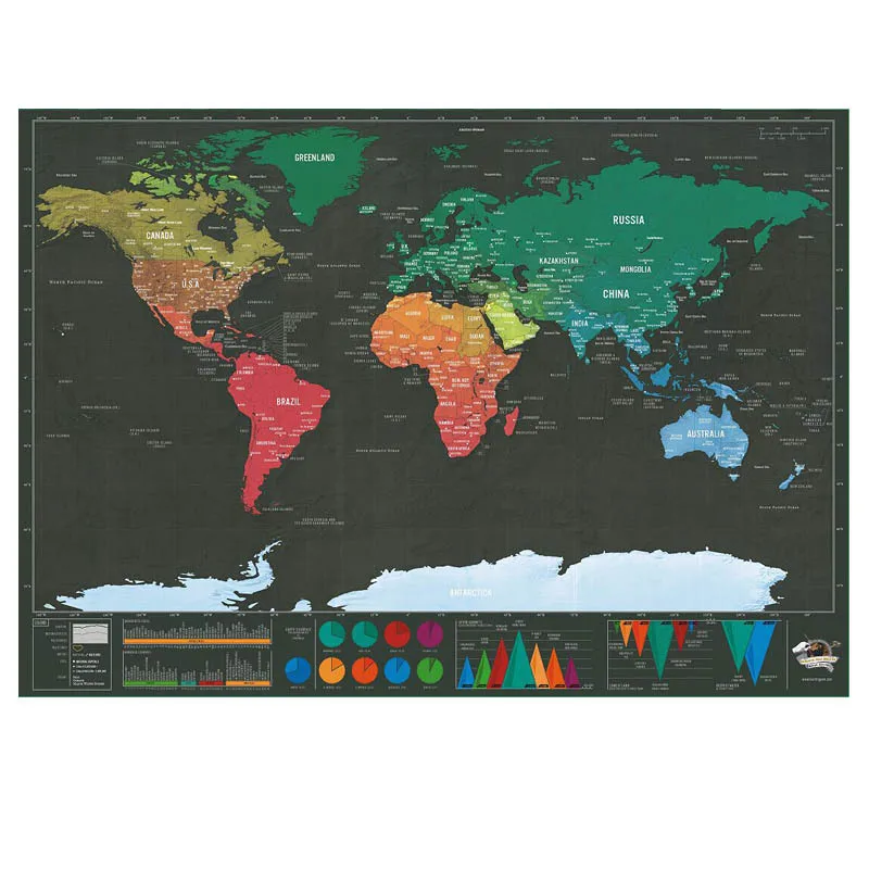Personalized Large Scratch World Map Personalized Travel Wall Poster and Print Wall Art For living Room Home Decoration