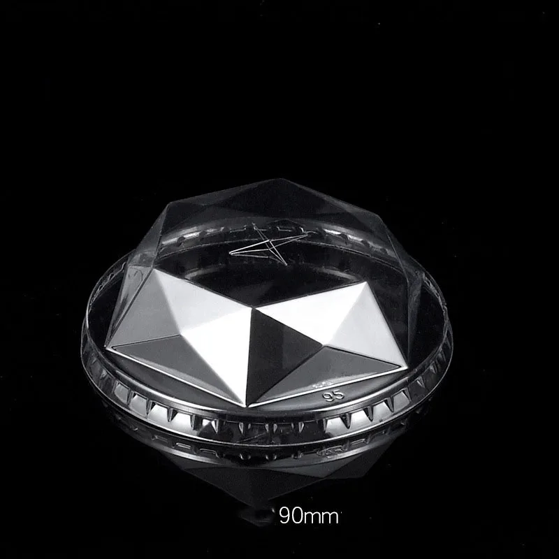 Wholesale 90mm dome pet cheap disposable dispenser clear paper cup lid cover
