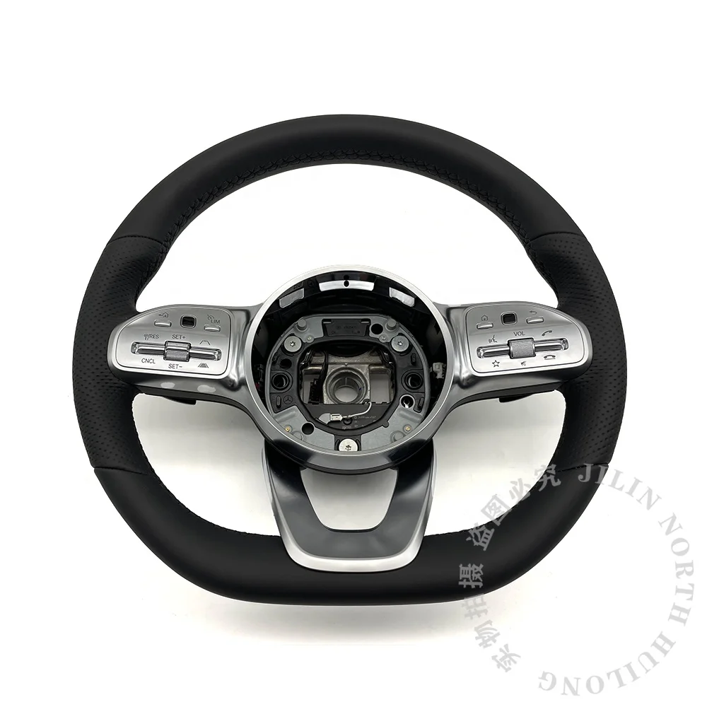 Customize Leather Perforated Leather Paddle Shifter Steering Wheel For Mercedes Benz