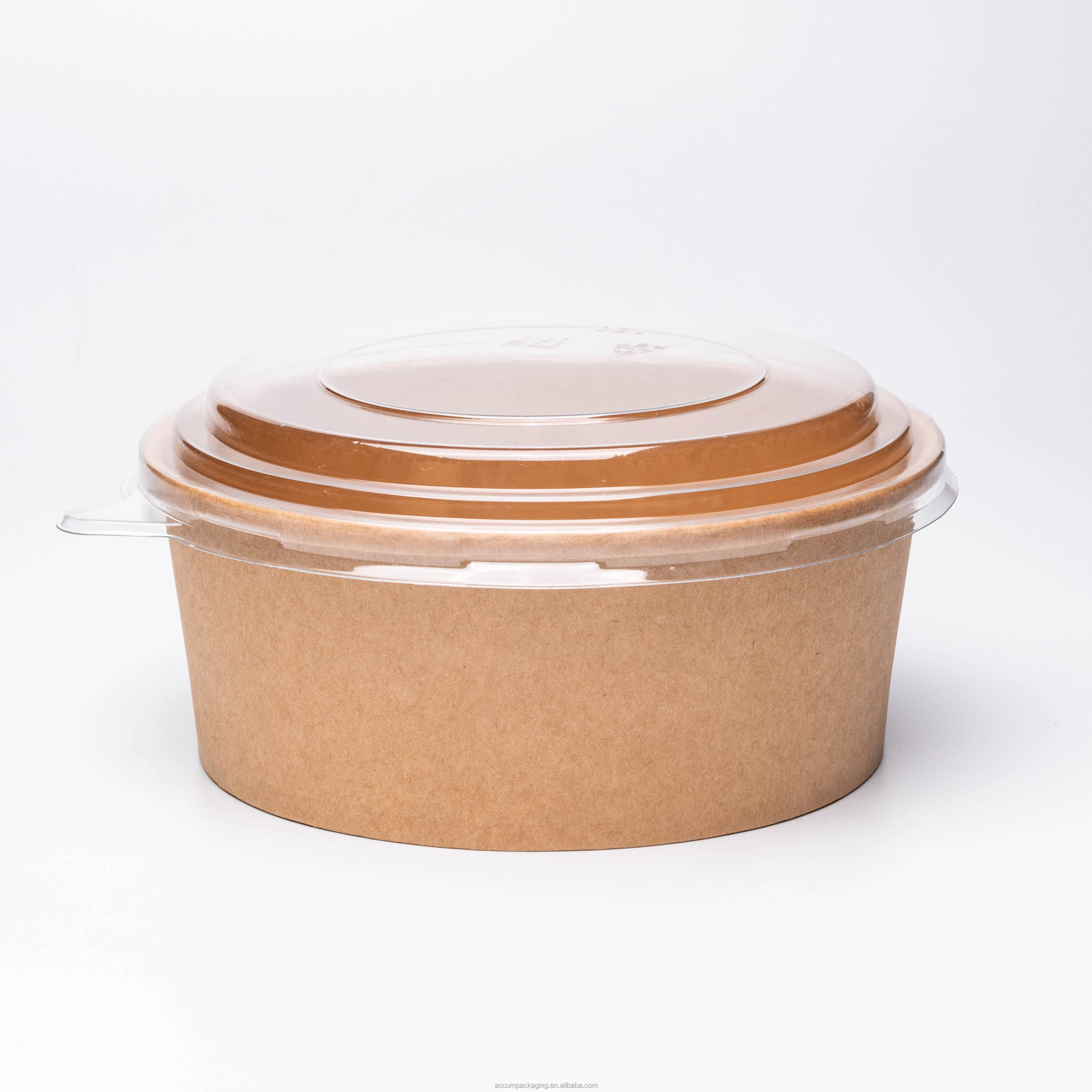 Different size 1000ml 100% Compostable  Biodegradable Take Away Round Paper bowl  custom logo