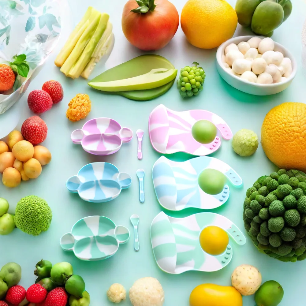 Custom Logo Modern Design Silicone Baby Feeding Set with Adorable Animals Kids Dining Product Suction Baby Feeding Sets