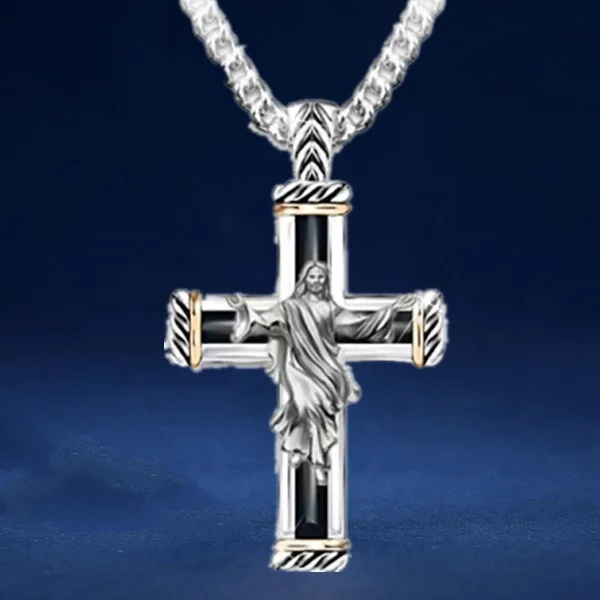 Wish new European and American fashion Jesus Cross Pendant Necklace retro Jesus pendant manufacturer wholesale