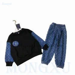 High Quality Designer Kids Clothes Famous Brand Luxury Boy And Girls Winter Outfits Zip Up 2 Piece Jogging Suit Tracksuit Sets