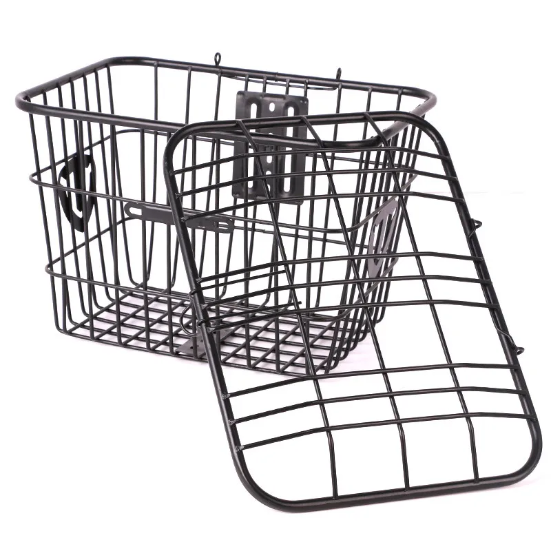 E-bike rear basket metal storage basket pet car front pocket with bicycle