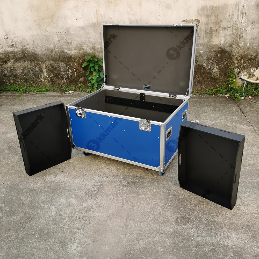 KKUT45X30X30 Black red Blue heavy duty transport road tool box stage performance pack cable utility trunk flight cases