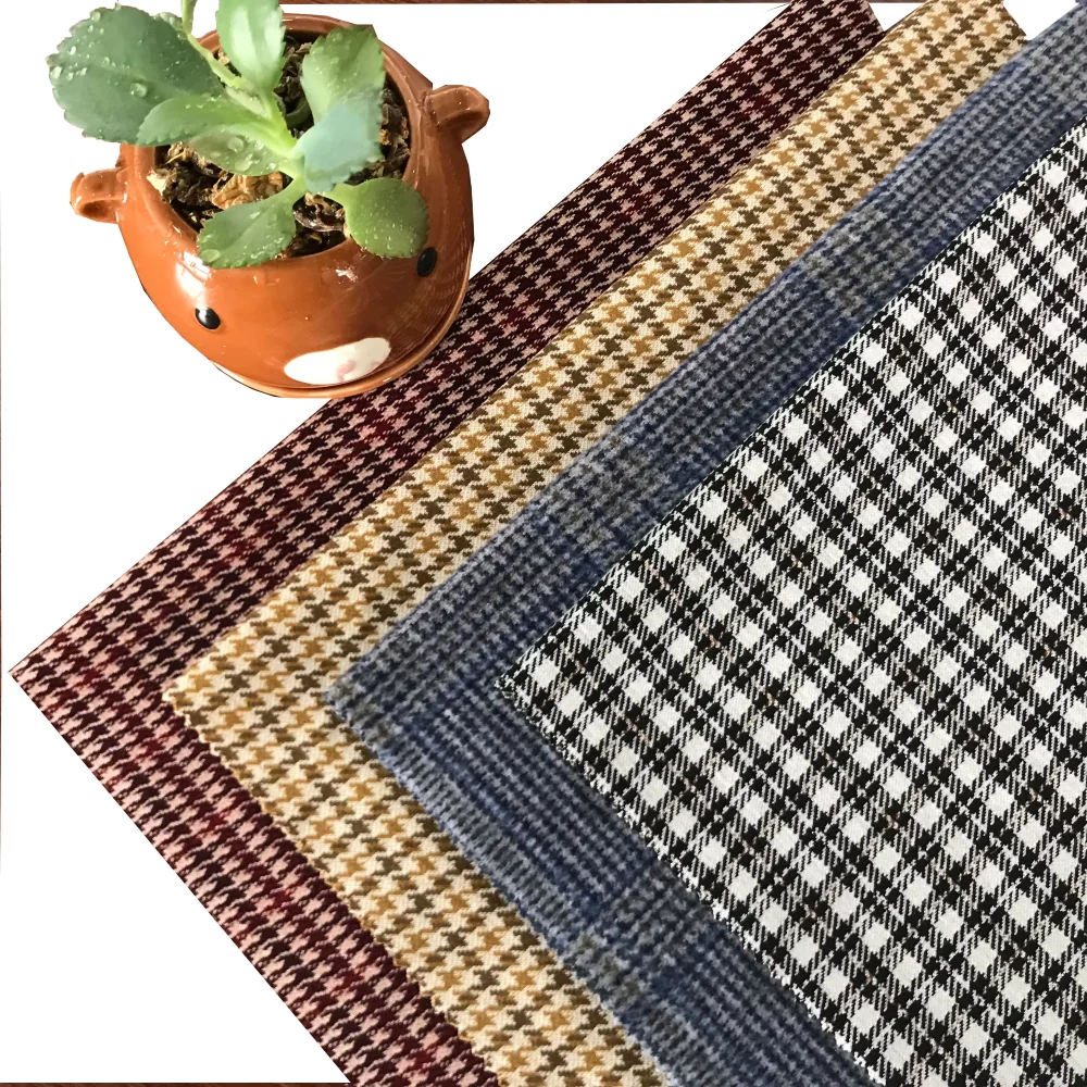 Custom Check Pattern Knitted 66% Polyester Rayon Nylon Elastane Yarn Dyed Jacquard Ponte De Roma Fabric